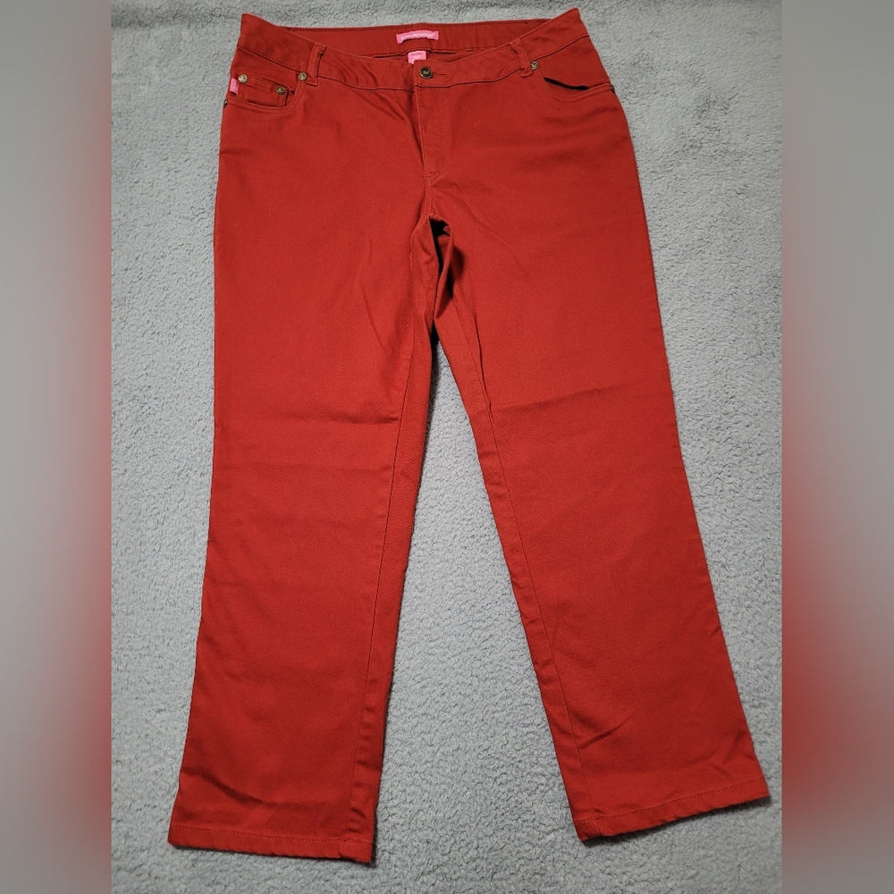 Woman Within Natural Fit Burnt Red Orange Jeans Size 16WP